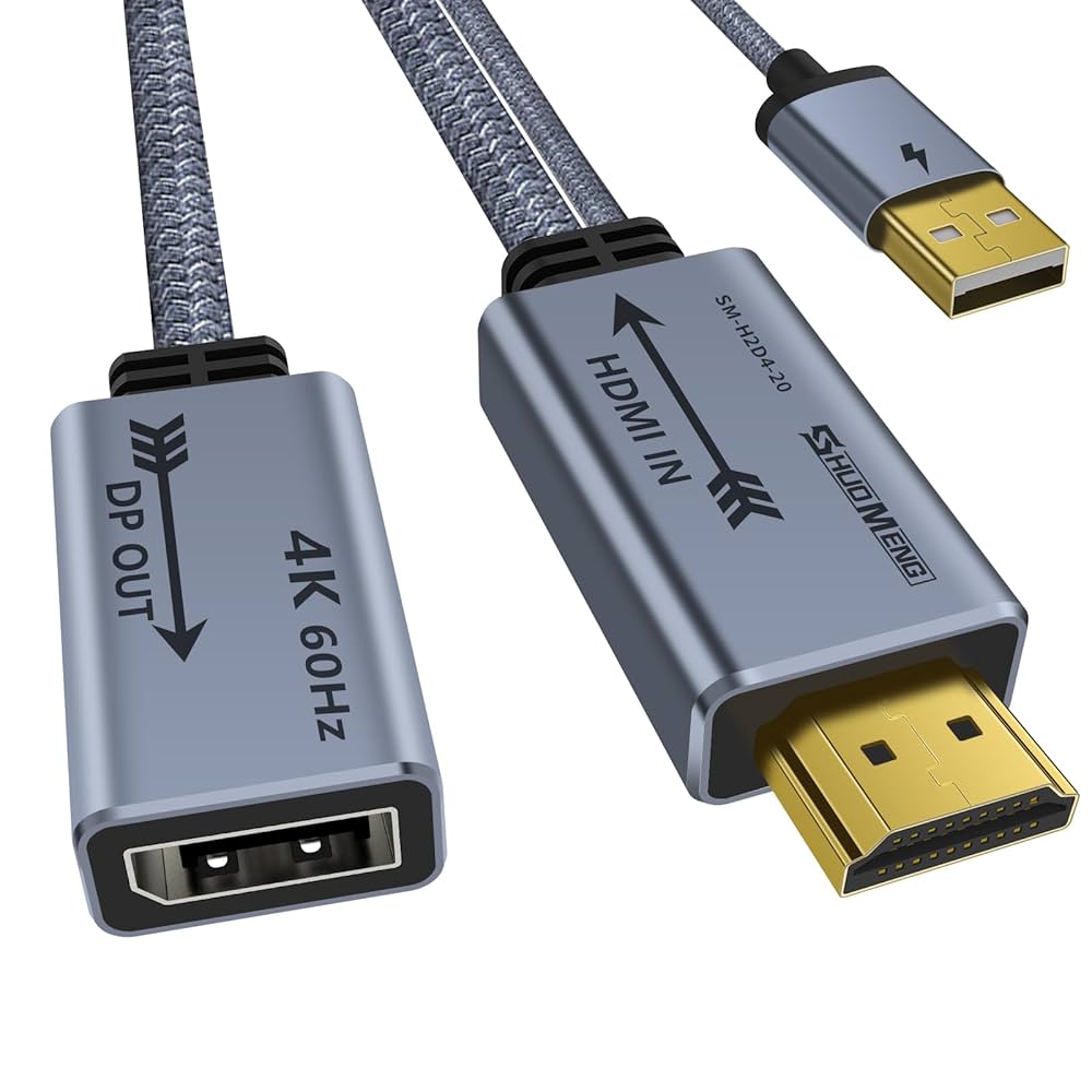 Xreal Adapter hdmi to dp 他 HDMI to DisplayPort Adapter 4K@60Hz, HDMI Source to DP